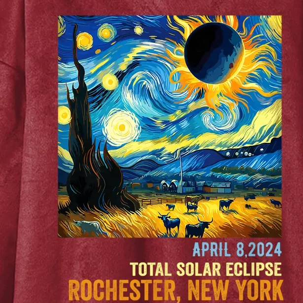 Total Solar Eclipse 04.08.2024 Rochester New York Hooded Wearable Blanket