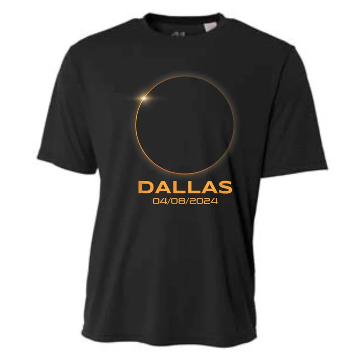 Total Solar Eclipse 2024 Dallas Texas Path Of Totality Cooling Performance Crew T-Shirt