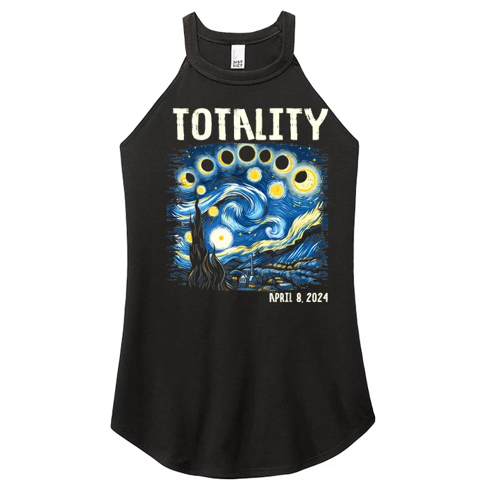 Total Solar Eclipse 2024 4.08.24 Starry Night Painting Women’s Perfect Tri Rocker Tank