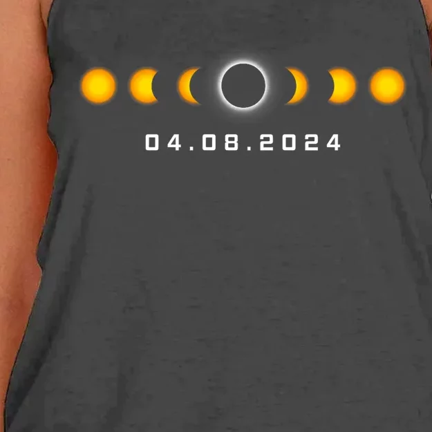 Total Solar Eclipse 04.08.2024 Rochester New York Women's Knotted Racerback Tank