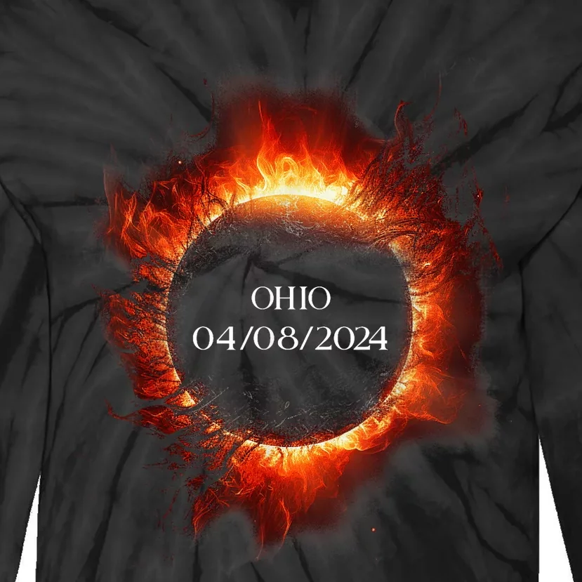 Total Solar Eclipse 2024 Ohio Tie-Dye Long Sleeve Shirt