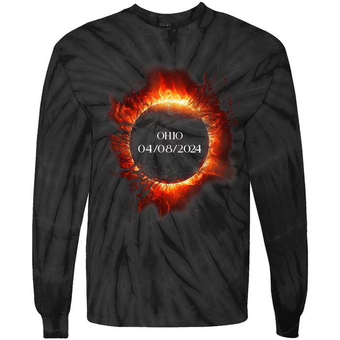 Total Solar Eclipse 2024 Ohio Tie-Dye Long Sleeve Shirt