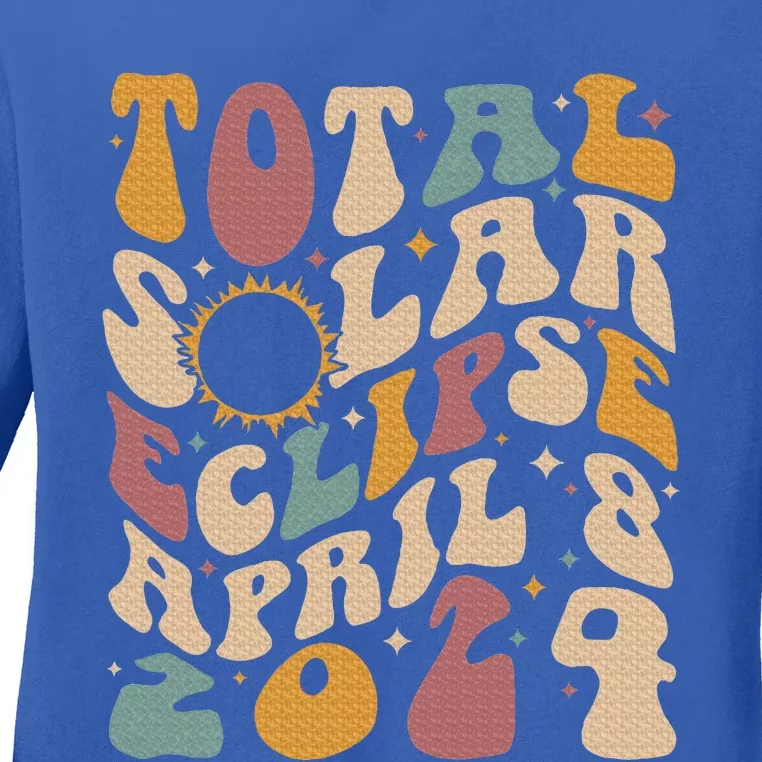 Total Solar Eclipse April 08 2024 Ladies Long Sleeve Shirt