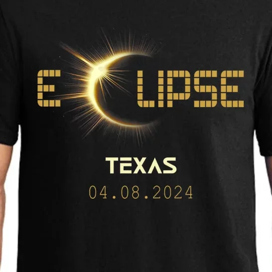 Total Solar Eclipse Texas Totality Usa April 8th 2024 Texas Pajama Set