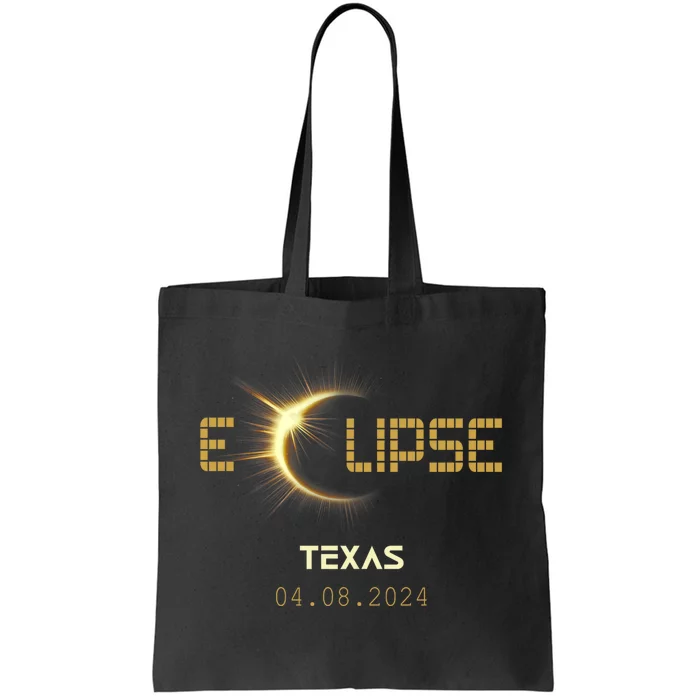 Total Solar Eclipse Texas Totality Usa April 8th 2024 Texas Tote Bag