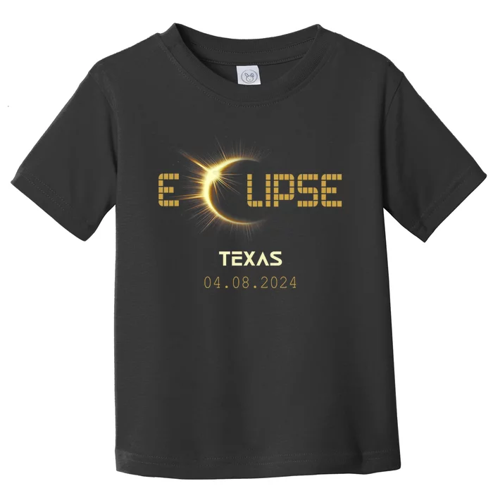 Total Solar Eclipse Texas Totality Usa April 8th 2024 Texas Toddler T-Shirt