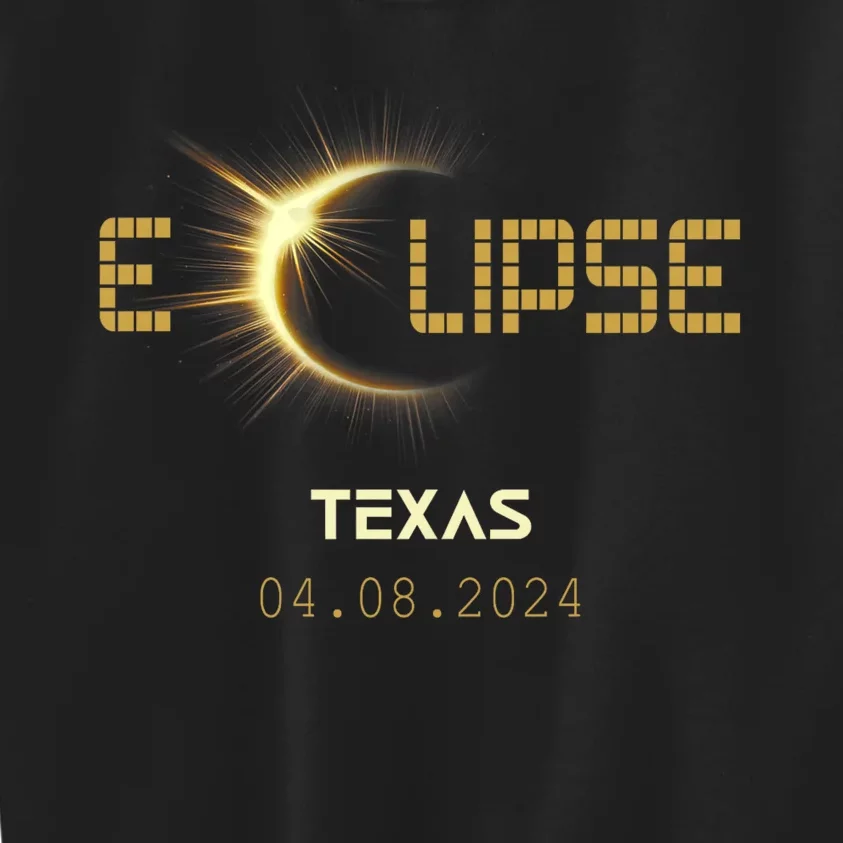 Total Solar Eclipse Texas Totality Usa April 8th 2024 Texas Kids Sweatshirt