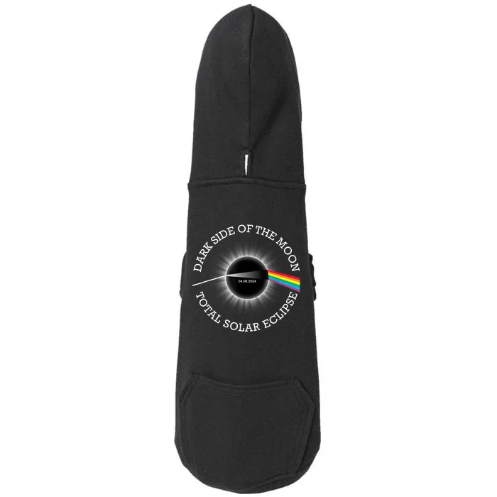 Total Solar Eclipse 04 08 24 Rainbow Totality Dark Side Moon Doggie 3-End Fleece Hoodie