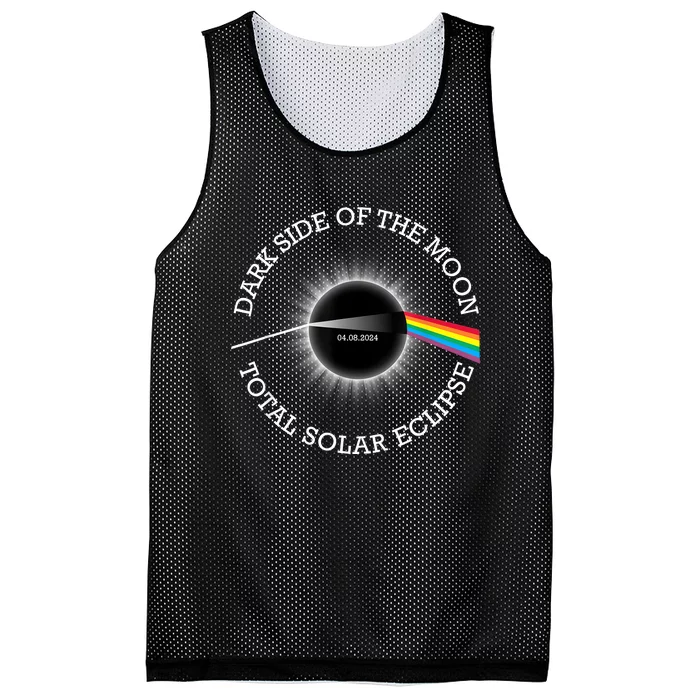 Total Solar Eclipse 04 08 24 Rainbow Totality Dark Side Moon Mesh Reversible Basketball Jersey Tank