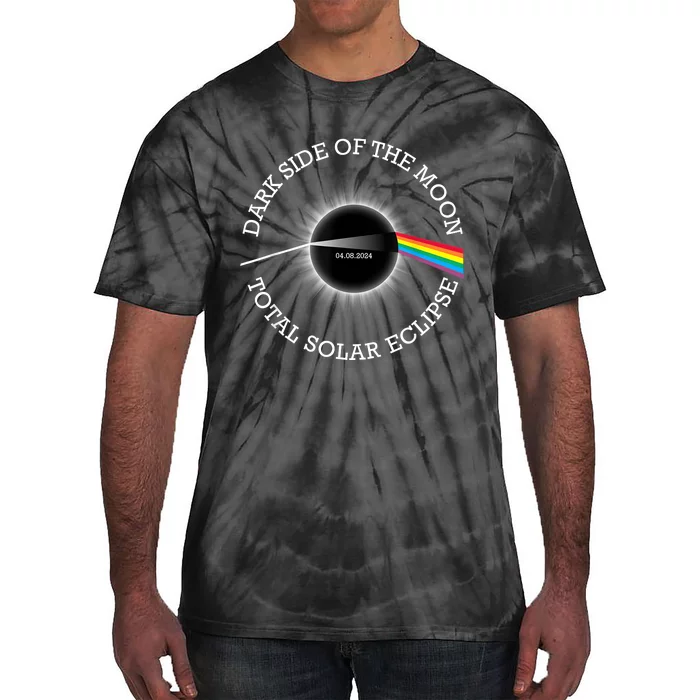 Total Solar Eclipse 04 08 24 Rainbow Totality Dark Side Moon Tie-Dye T-Shirt