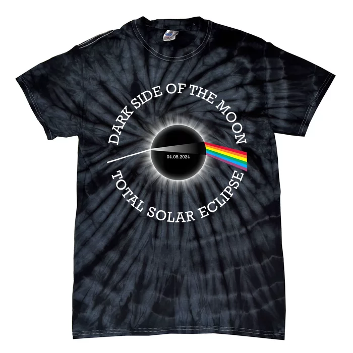 Total Solar Eclipse 04 08 24 Rainbow Totality Dark Side Moon Tie-Dye T-Shirt