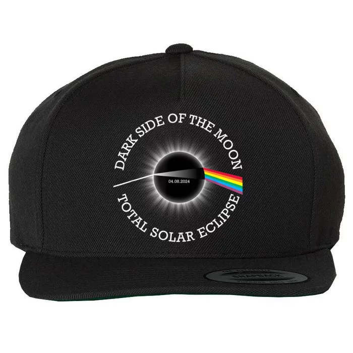 Total Solar Eclipse 04 08 24 Rainbow Totality Dark Side Moon Wool Snapback Cap