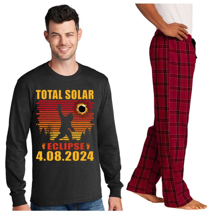 Total Solar Eclipse 04.08.2024 Sasquatch Bigfoot Long Sleeve Pajama Set