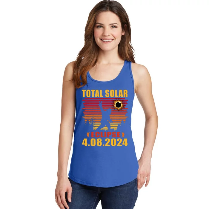 Total Solar Eclipse 04.08.2024 Sasquatch Bigfoot Ladies Essential Tank