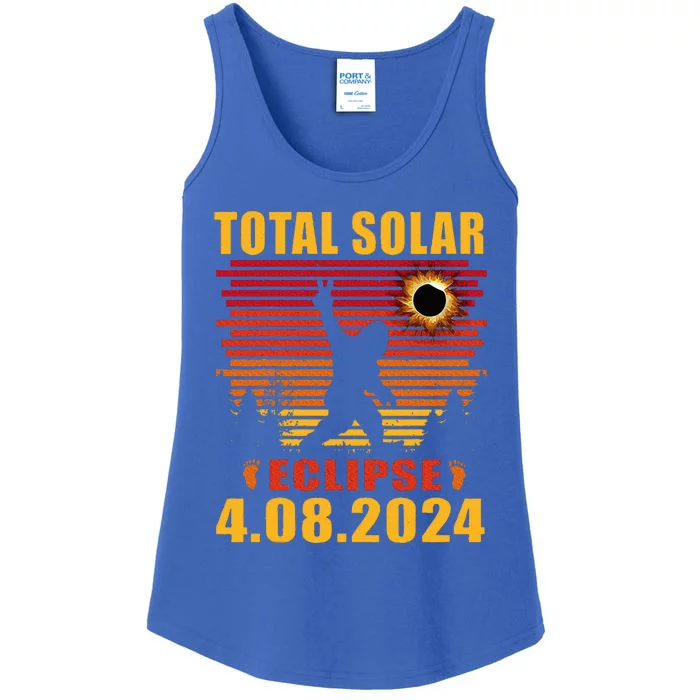 Total Solar Eclipse 04.08.2024 Sasquatch Bigfoot Ladies Essential Tank