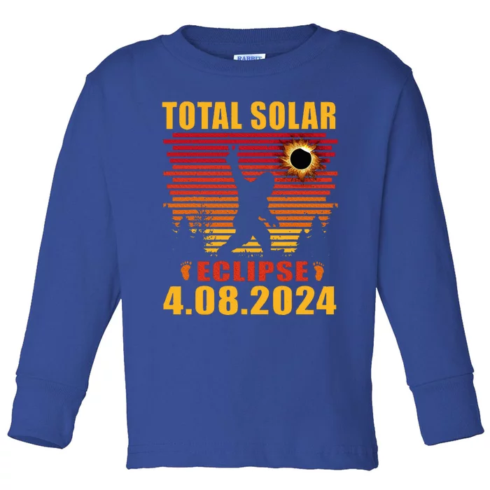 Total Solar Eclipse 04.08.2024 Sasquatch Bigfoot Toddler Long Sleeve Shirt