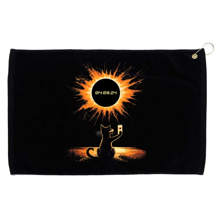 Total Solar Eclipse 2024 April 8 Cat America Totality Grommeted Golf Towel