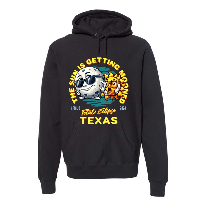 Texas Solar Eclipse Apr 8 2024 Sun Is Getting Mooned Premium Hoodie