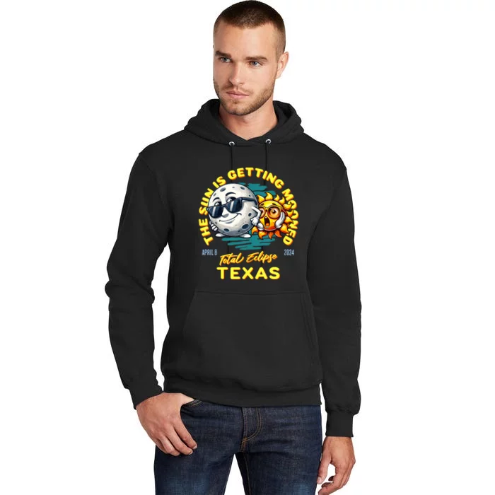 Texas Solar Eclipse Apr 8 2024 Sun Is Getting Mooned Tall Hoodie