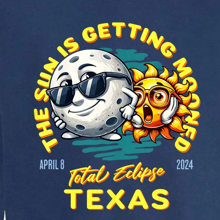 Texas Solar Eclipse Apr 8 2024 Sun Is Getting Mooned Garment-Dyed Sweatshirt