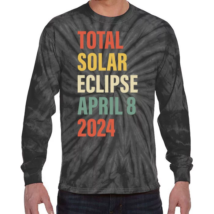 Total Solar Eclipse April 8 Tie-Dye Long Sleeve Shirt