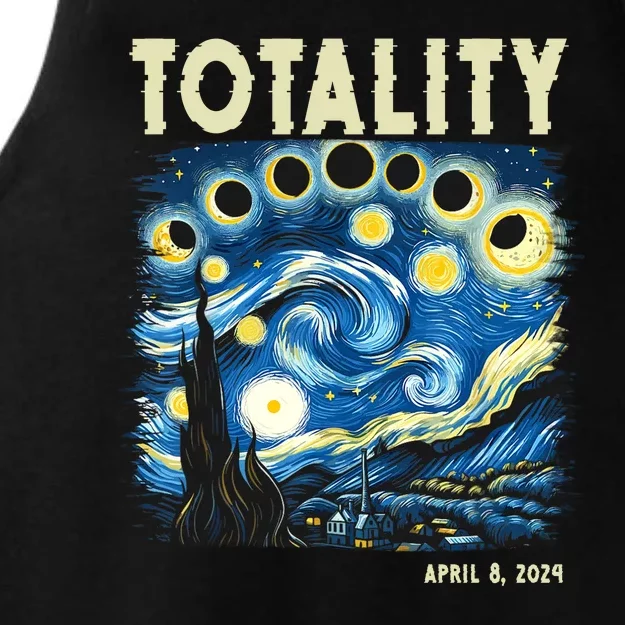 Totality Solar Eclipse 2024 Ladies Tri-Blend Wicking Tank