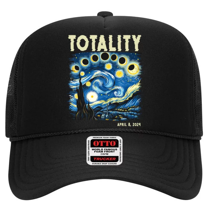 Totality Solar Eclipse 2024 High Crown Mesh Trucker Hat