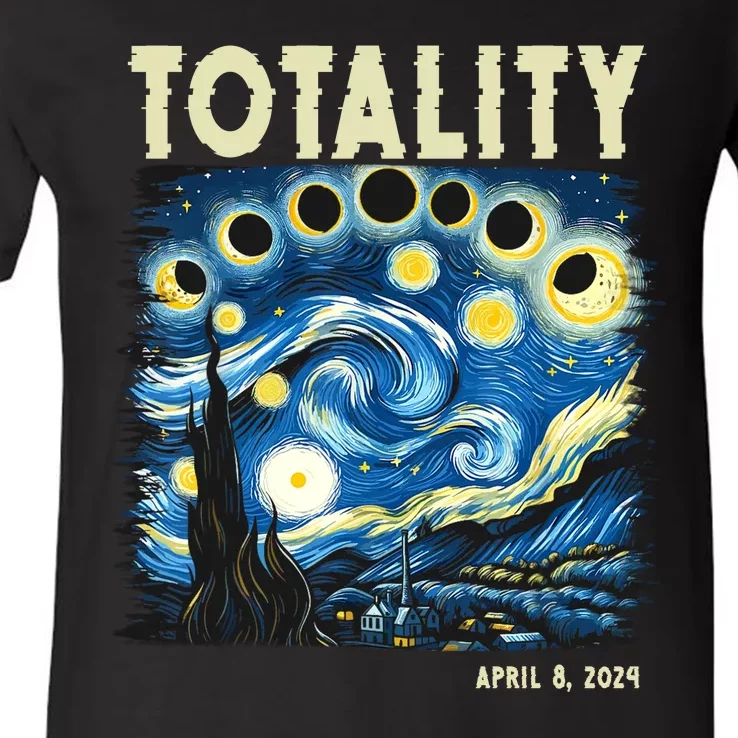 Totality Solar Eclipse 2024 V-Neck T-Shirt