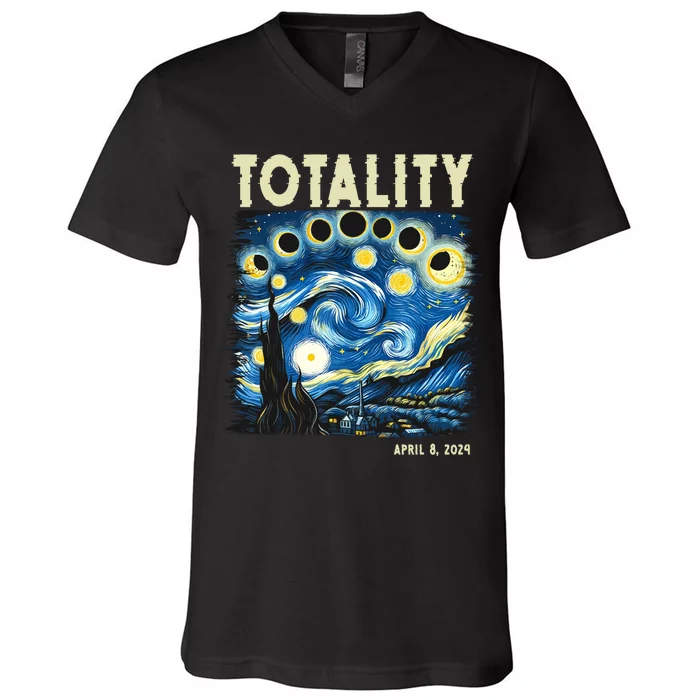 Totality Solar Eclipse 2024 V-Neck T-Shirt