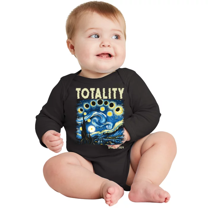 Totality Solar Eclipse 2024 Baby Long Sleeve Bodysuit