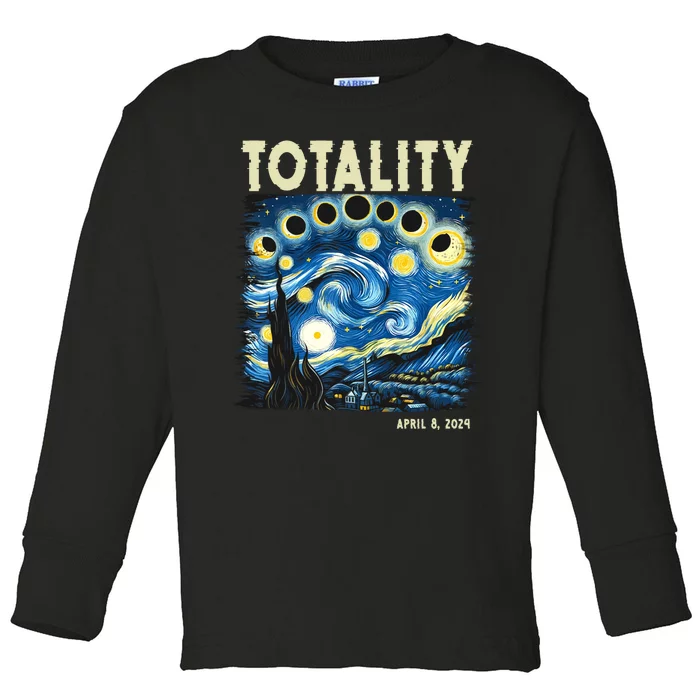 Totality Solar Eclipse 2024 Toddler Long Sleeve Shirt