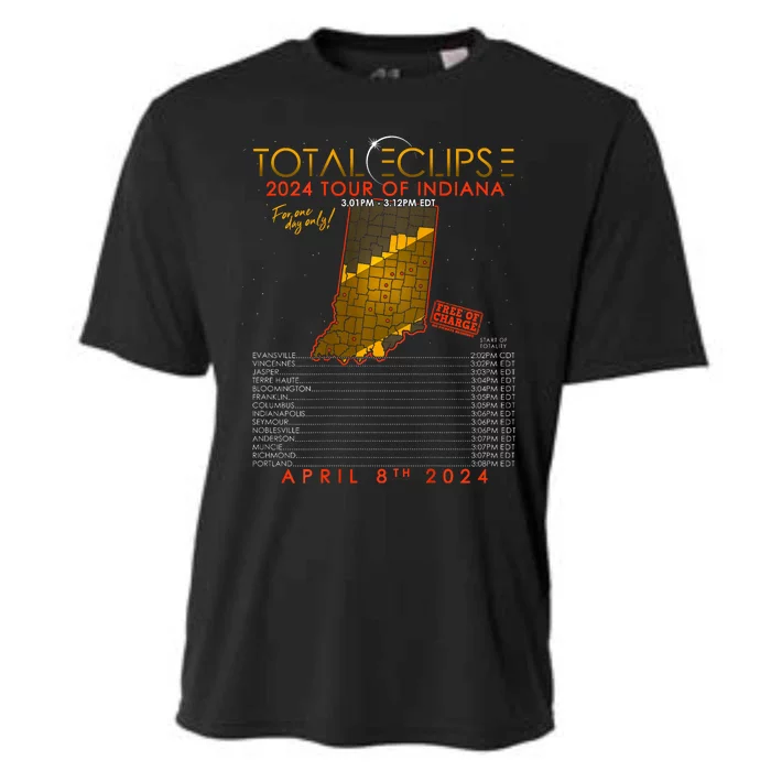 Total Solar Eclipse 2024 Of Indiana April 8th Cooling Performance Crew T-Shirt