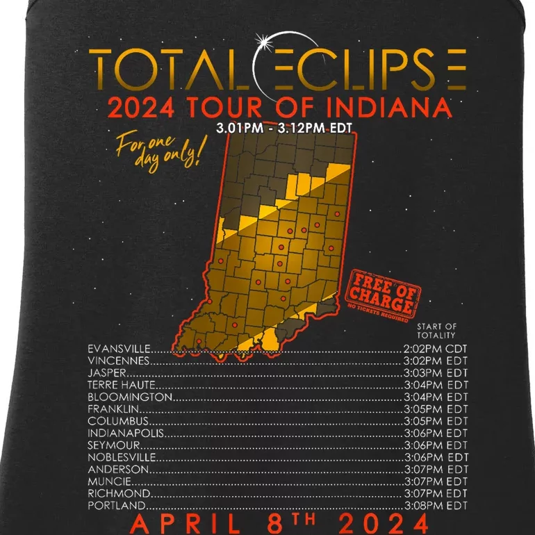 Total Solar Eclipse 2024 Of Indiana April 8th Ladies Essential Tank