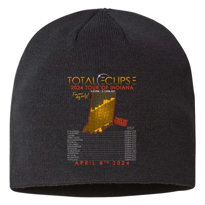 Total Solar Eclipse 2024 Of Indiana April 8th 8 1/2in Sustainable Knit Beanie