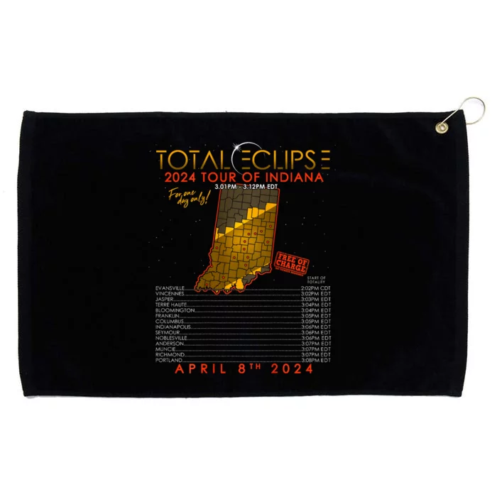 Total Solar Eclipse 2024 Of Indiana April 8th Grommeted Golf Towel