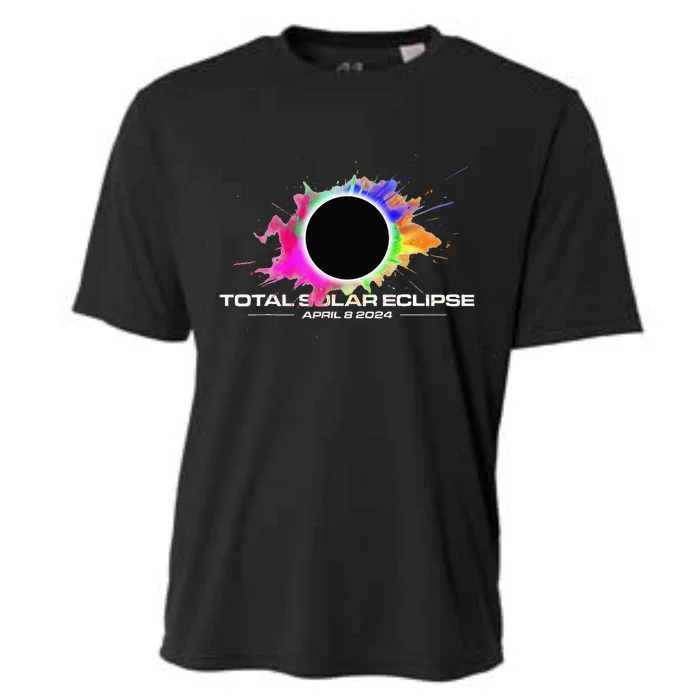 Total Solar Eclipse April 8 2024 Colorful Splash Totality Cooling Performance Crew T-Shirt