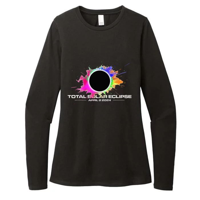 Total Solar Eclipse April 8 2024 Colorful Splash Totality Womens CVC Long Sleeve Shirt