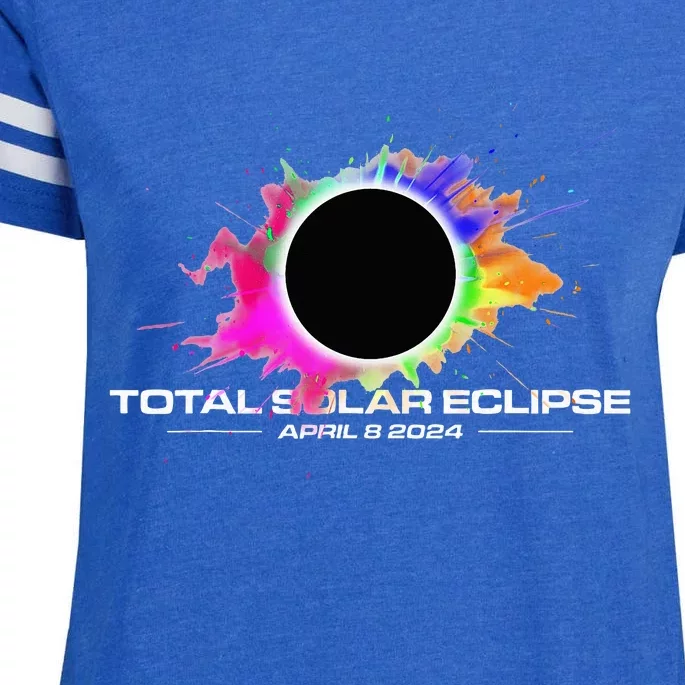 Total Solar Eclipse April 8 2024 Colorful Splash Totality Enza Ladies Jersey Football T-Shirt