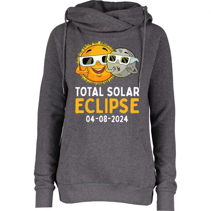 Total Solar Eclipse April 8 2024 Womens Funnel Neck Pullover Hood