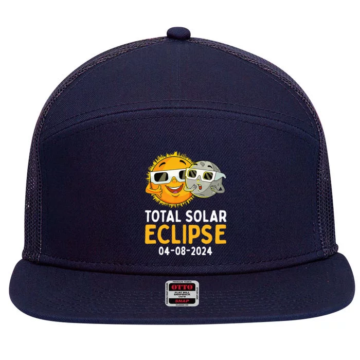 Total Solar Eclipse April 8 2024 7 Panel Mesh Trucker Snapback Hat