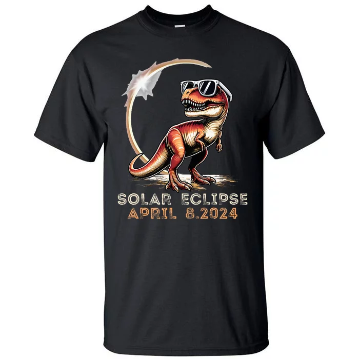 Total Solar Eclipse 4.08.24 Dinosaur Solar Eclipse 2024 Tall T-Shirt