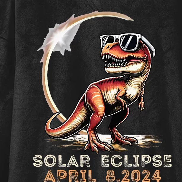 Total Solar Eclipse 4.08.24 Dinosaur Solar Eclipse 2024 Hooded Wearable Blanket