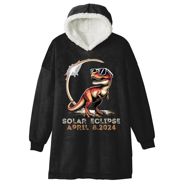 Total Solar Eclipse 4.08.24 Dinosaur Solar Eclipse 2024 Hooded Wearable Blanket