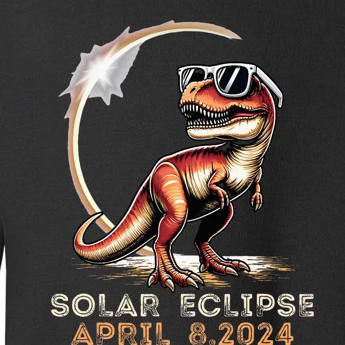 Total Solar Eclipse 4.08.24 Dinosaur Solar Eclipse 2024 Toddler Sweatshirt