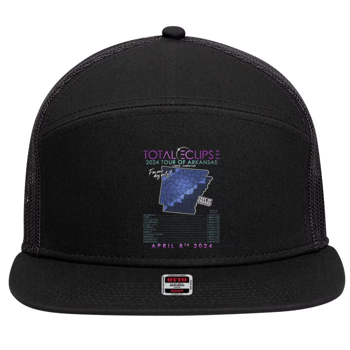 Total Solar Eclipse 2024 Of Arkansas 7 Panel Mesh Trucker Snapback Hat