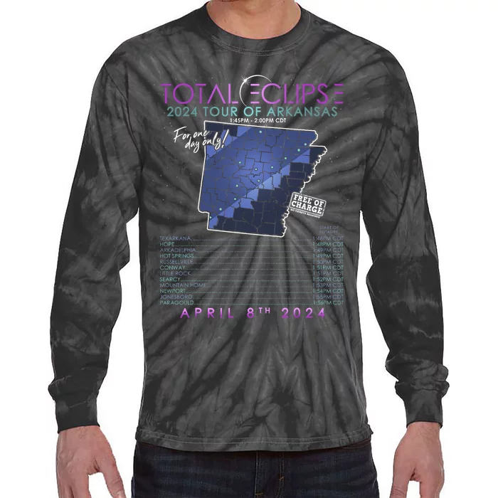 Total Solar Eclipse 2024 Of Arkansas Tie-Dye Long Sleeve Shirt