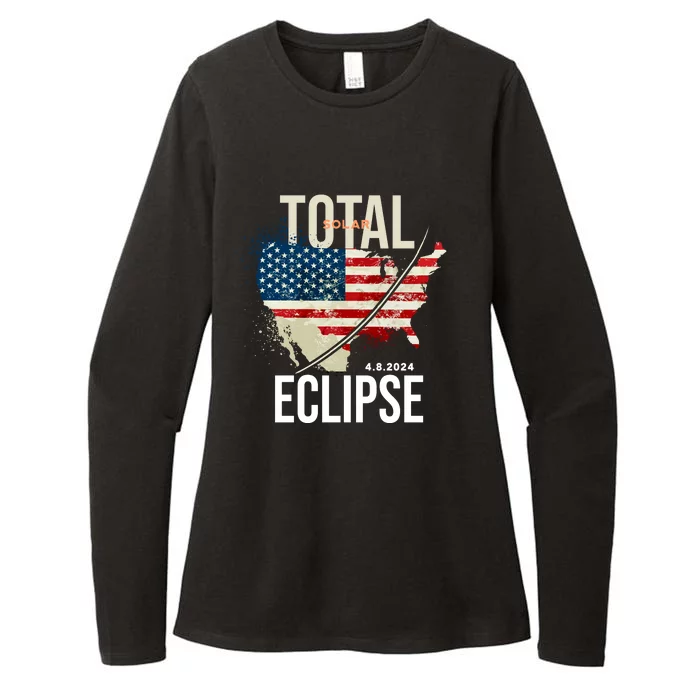 Total Solar Eclipse United States 4.8.2024 Womens CVC Long Sleeve Shirt