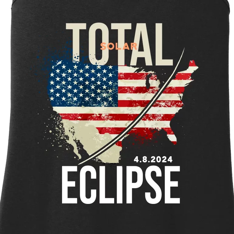 Total Solar Eclipse United States 4.8.2024 Ladies Essential Tank