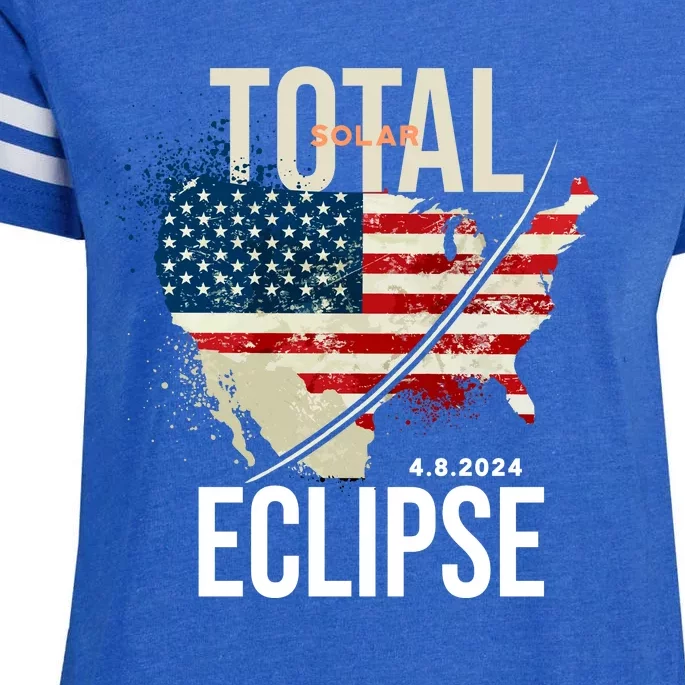 Total Solar Eclipse United States 4.8.2024 Enza Ladies Jersey Football T-Shirt