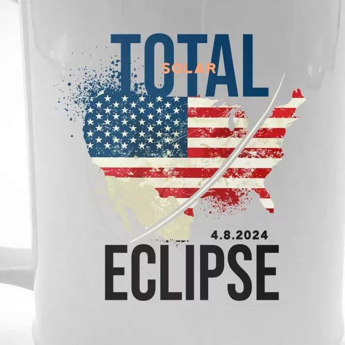 Total Solar Eclipse United States 4.8.2024 Front & Back Beer Stein